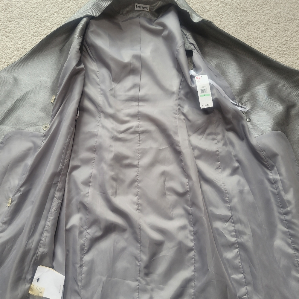 *NWT* Marvin Richards Sophisticated Wrap Style Metallic Gray Dress Size 8 - Picture 11 of 14